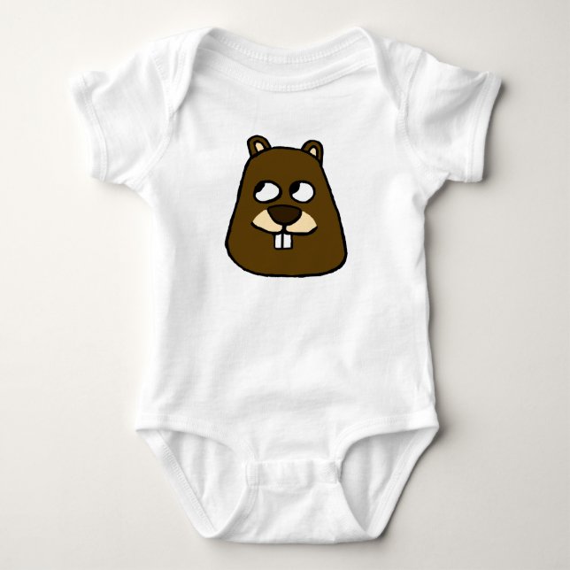 Body Para Bebê Rosto de Groundhog (Frente)