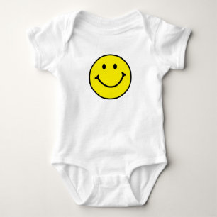 Body Para Bebê Rosto de Sorriso Amarelo Original