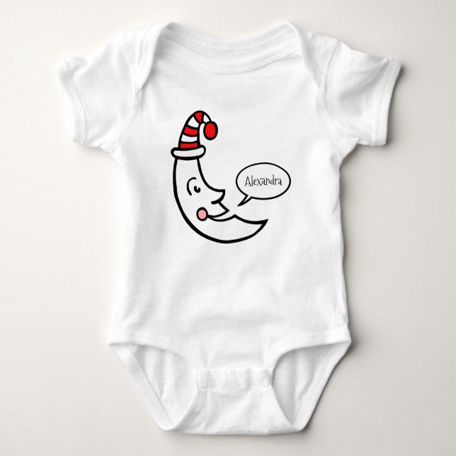 Body Para Bebê Rosto e Estrelas da Lua Personalizadas (Frente)