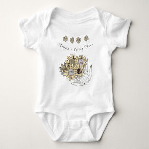 Body Para Bebê Round Baby Photo Momma's Primavera Flower Daisies
