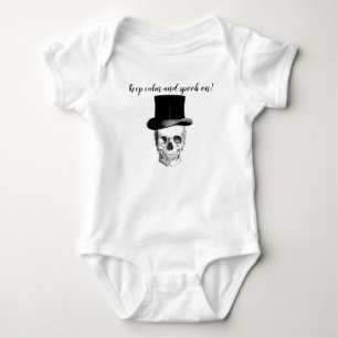 Body Para Bebê roupa de bebê com caveira vintage Mantenha a calma