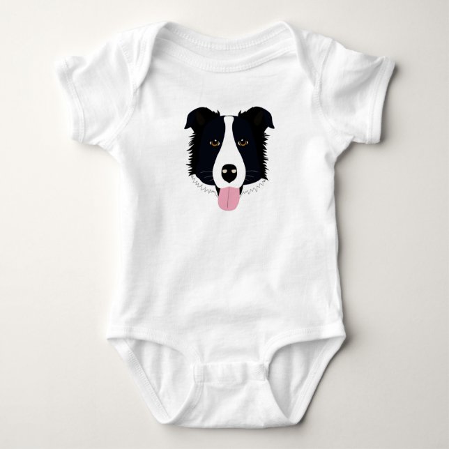 Body Para Bebê Roupa de bebê com design de cachorro fofo. (Frente)