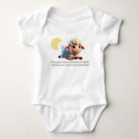 Roupa de bebê com impressão de carneiro fofo