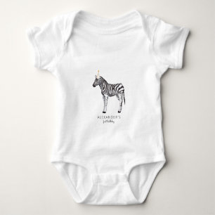 Body Para Bebê Roupa de Bebê de Aniversário de 1 Ano Animal de Fe