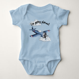 Body Para Bebê Roupa de bebê de avião azul