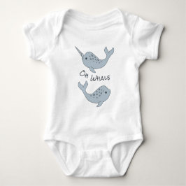 Body Para Bebê Roupa De Bebê De Baleia Narbaleia (Texto Escuro)