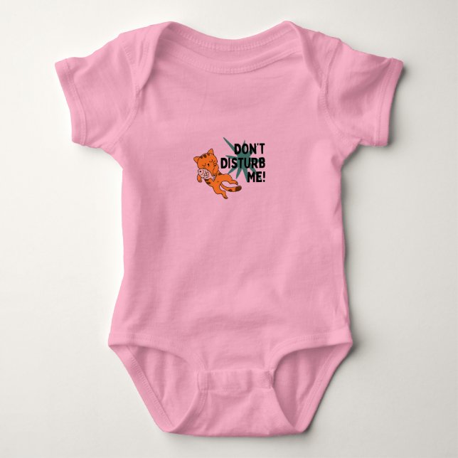 Body Para Bebê Roupa de bebê de Gato Dorminhoco Engraçado  (Frente)