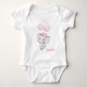 Body Para Bebê Roupa de bebê elefante e flor de moça