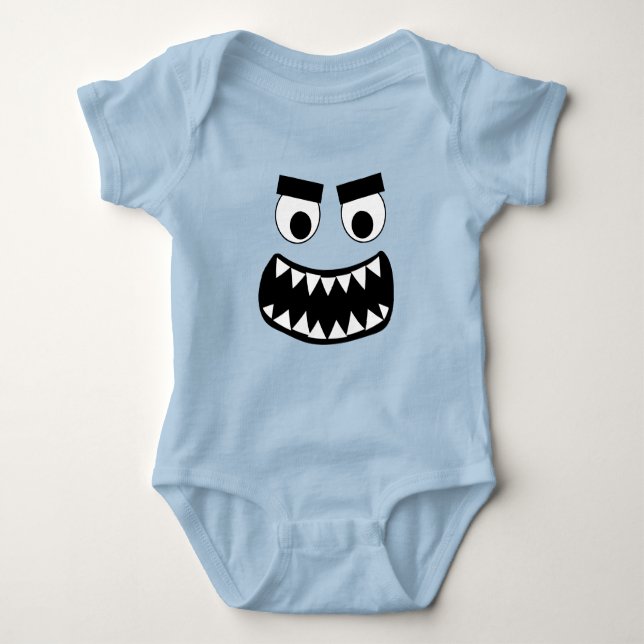 Body Para Bebê Roupa de bebê em body de fantasia de monstro engra (Frente)
