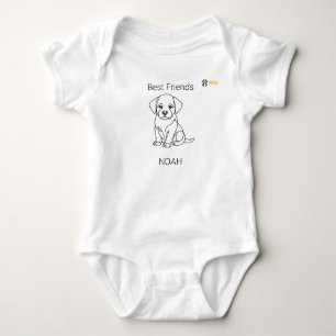Body Para Bebê Roupa de Bebê Labrador Cachorrinho Minimalista Art