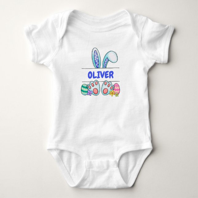 Body Para Bebê Roupa de Bebê Menino Fofo Personalizável (Frente)