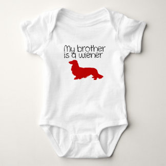 Body Para Bebê Roupa de bebê 'Meu irmão é um cachorro salsicha de