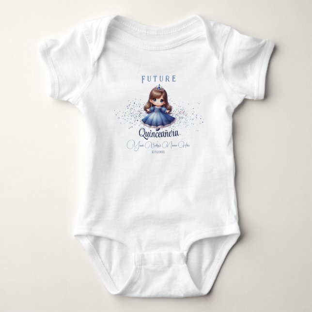 Body Para Bebê Roupa de Bebê para Futuro Quinceañera – Presente d (Frente)