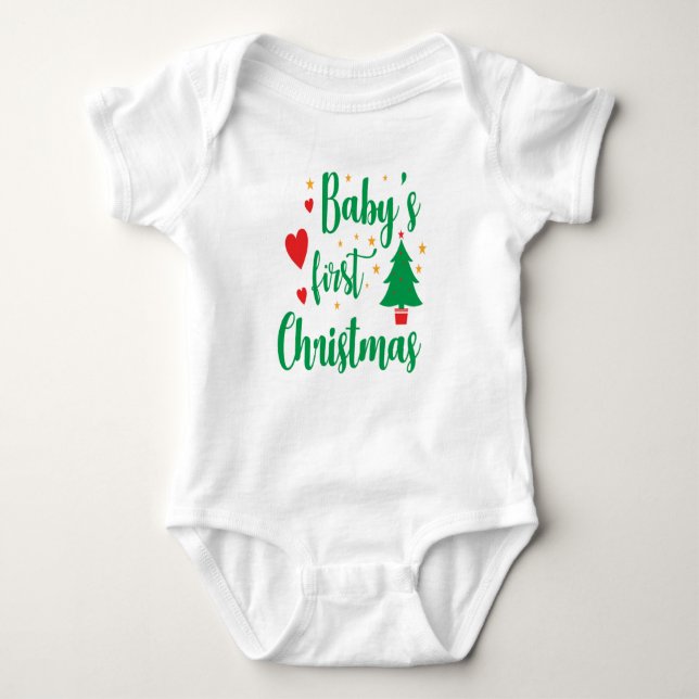 Body Para Bebê Roupa de bebê para natal (Frente)