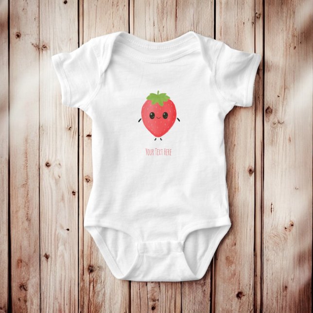 Body Para Bebê Roupa de Bebê Personalizada com Nome Morango Fofo (Criador carregado)