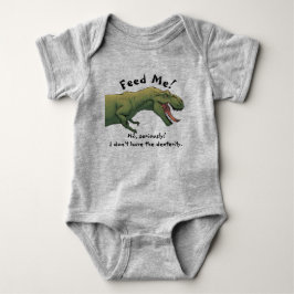 Body Para Bebê Roupa de Bebê T-Rex Dinosaur Feed Me Baby Body 