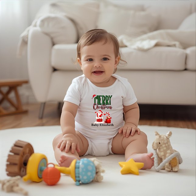 Body Para Bebê Roupa de Natal da sorte - Bodysuit Personalizado (Criador carregado)