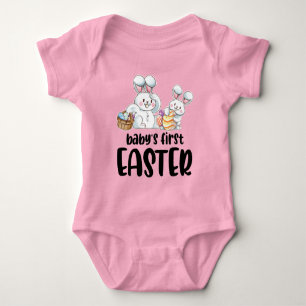 Body Para Bebê Roupa de Páscoa para Meninas Recém-Nascidas Coelho