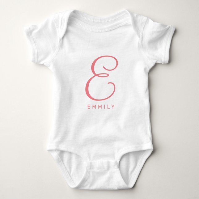 Body Para Bebê Roupa de pulso de bebê personalizada com nome eleg (Frente)