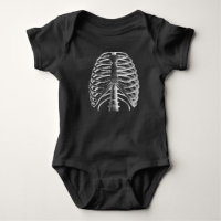 Roupa do bebê do gótico - esqueleto Ribcage do
