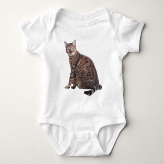 Body Para Bebê Roupa do gato de Bengal (Frente)