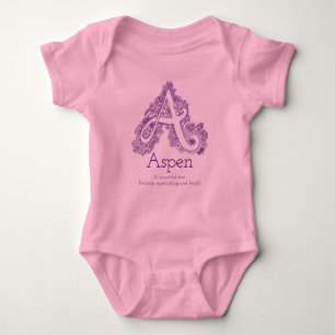 Body Para Bebê Roupa dos bebés do nome e do significado de Aspen