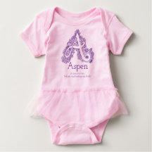 Roupa dos bebés do nome e do significado de Aspen