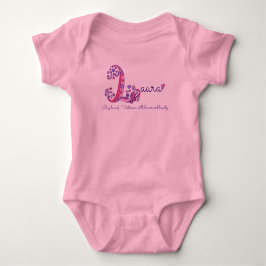 Body Para Bebê Roupa dos bebés do nome e do significado de Laura
