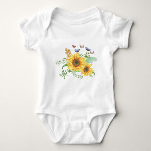 Body Para Bebê roupa para bebê primavera de girassol