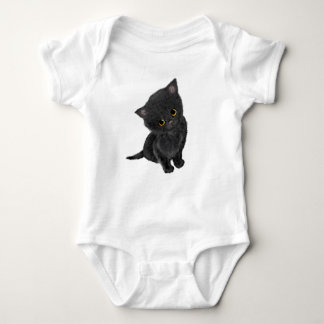Body Para Bebê Roupa para bebês de gatinho preto e bonito