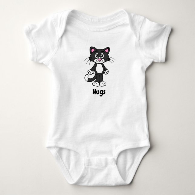 Body Para Bebê Roupa para bebês de gato Tuxedo (Frente)
