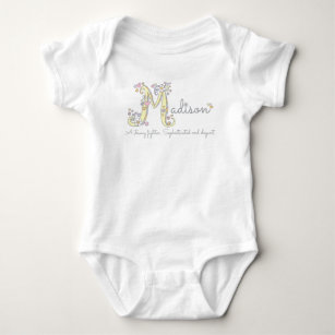 Body Para Bebê Roupa personalizado das meninas M de Madison