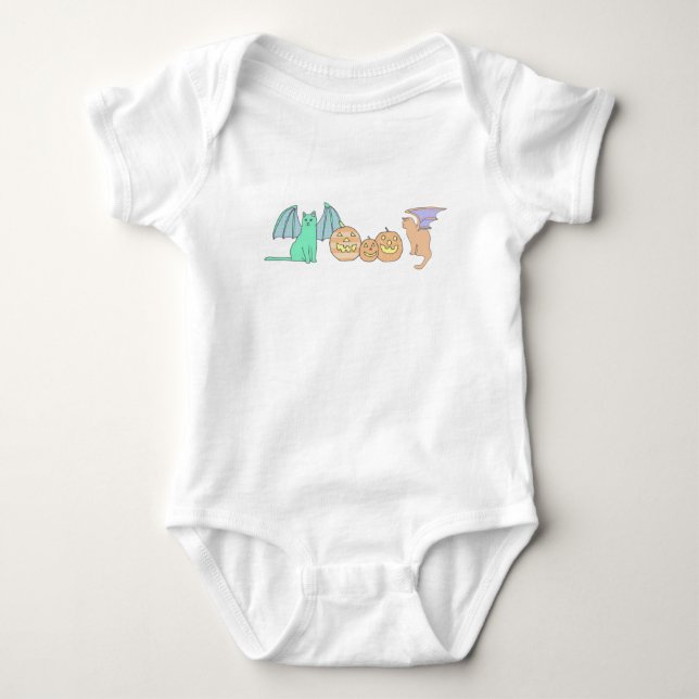 Body Para Bebê Roupas com grotescos de Halloween Pastel (Frente)