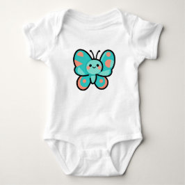 Body Para Bebê Roupas de Bebê com Arte Kawaii de Borboleta Azul C