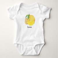 Roupas de bebé com estampa de limão.