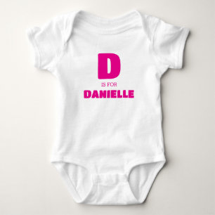 Body Para Bebê Roupas de Bebê com Letra D, Body com Nome do Bebê