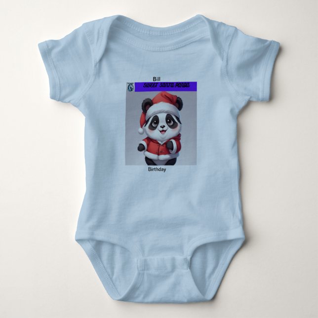 Body Para Bebê Roupas De Bebê De Natal De Panda Doce Escrevíveis (Frente)