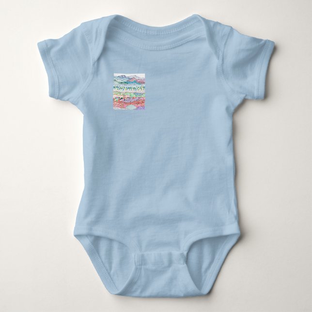 Body Para Bebê Roupas de Bebê. Design "Camadas da Terra"  (Frente)