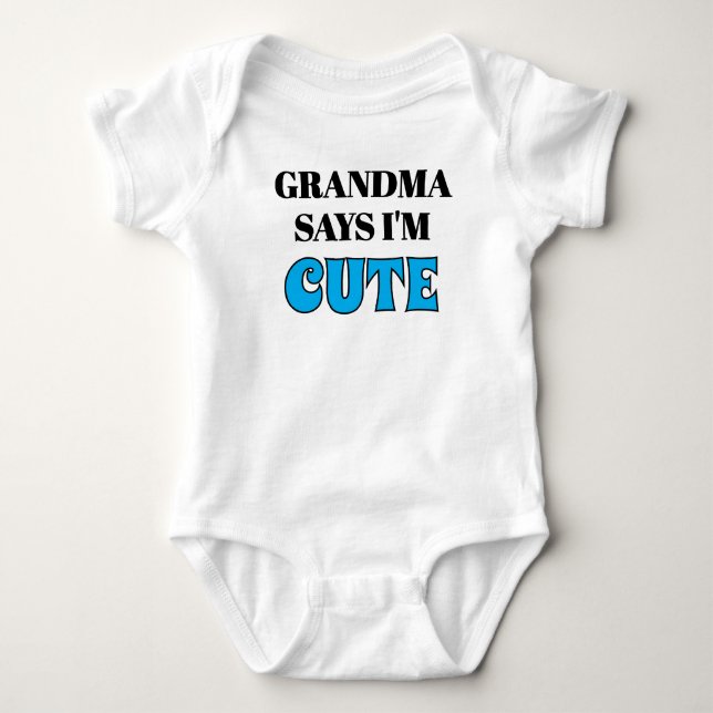 Body Para Bebê Roupas de Bebê para Neto da Vovó, Fofo  (Frente)