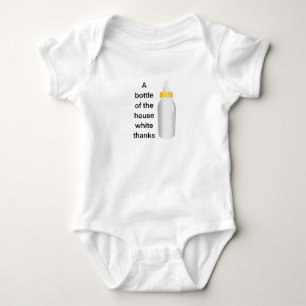Body Para Bebê Roupas Engraçadas para Bebê Mamadeira “Casa Branca