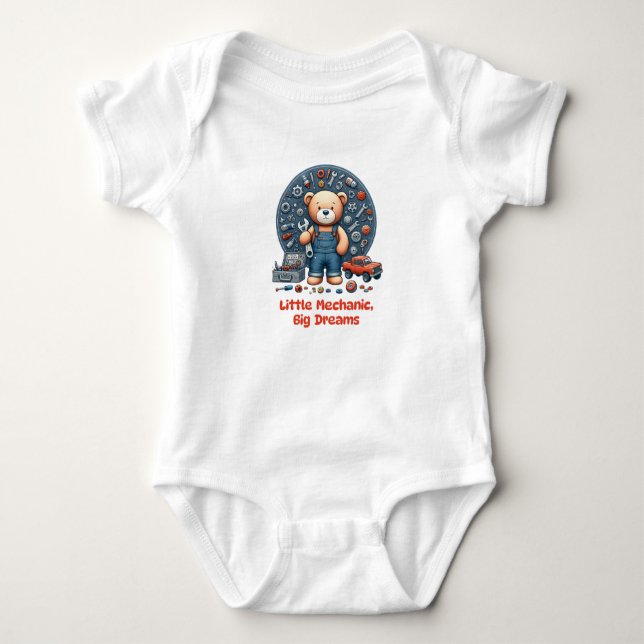 Body Para Bebê Roupas mecânicas para bebês para presentes de rapa (Frente)