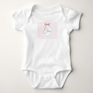 Body Para Bebê Roupas Personalizadas para Bebê Olivia Laço Rosa X
