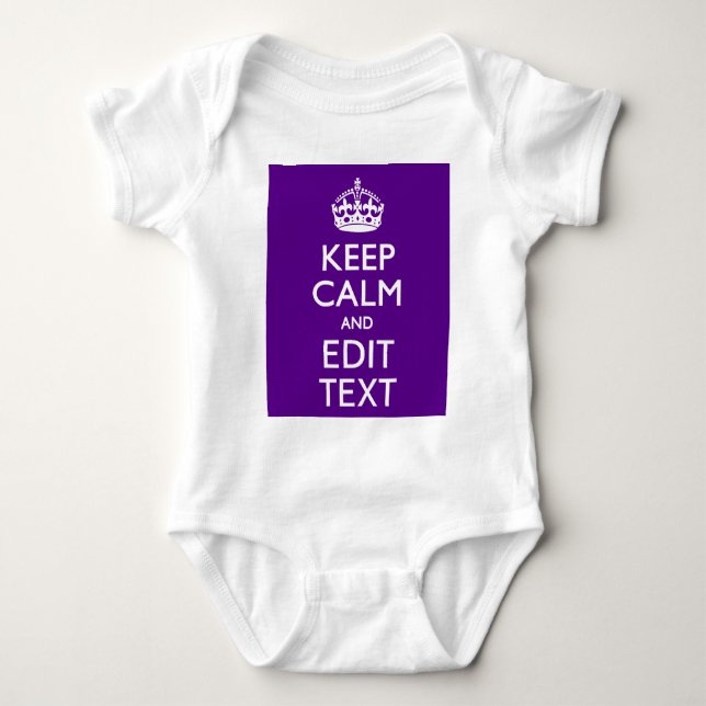 Body Para Bebê Roxo Fique Calmo E Tenha Seu Texto Facilmente (Frente)