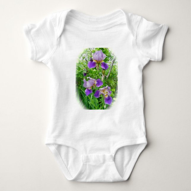 Body Para Bebê Roxo Iris Trio Baby Onsie (Frente)