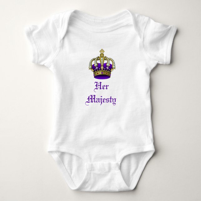 Body Para Bebê Royal Baby Crown Prince ou Princess Creeper (Frente)