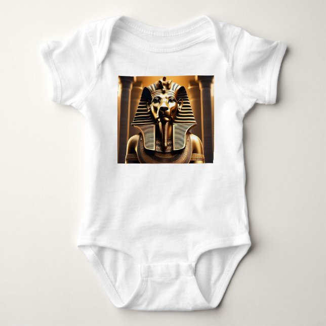 Body Para Bebê **"Royal Roar: O Leão Faraó Ouro"** (Frente)