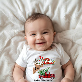 Body Para Bebê Rudolph Feliz Natal-Body Personalizado para Bebê