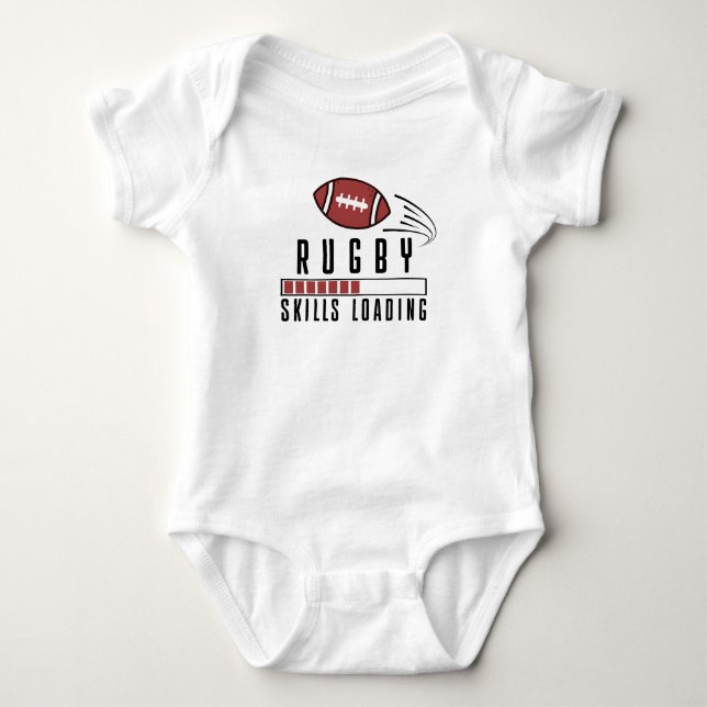 Body Para Bebê Rugby Infantil Habilidades de Rugby Carregando Rug (Frente)