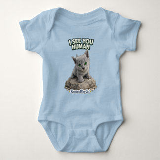 Body Para Bebê Russian blue funny kitten "I see you"