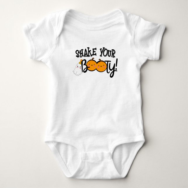 Body Para Bebê Sacuda Sua Booty Pumpkin Halloween Bebê Bodyfato (Frente)
